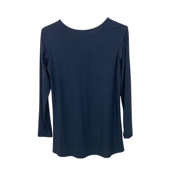 Estelle & Finn Stretch Knit Long Sleeve Top Size XS Gray Made in USA Viscose - Picture 2 of 6